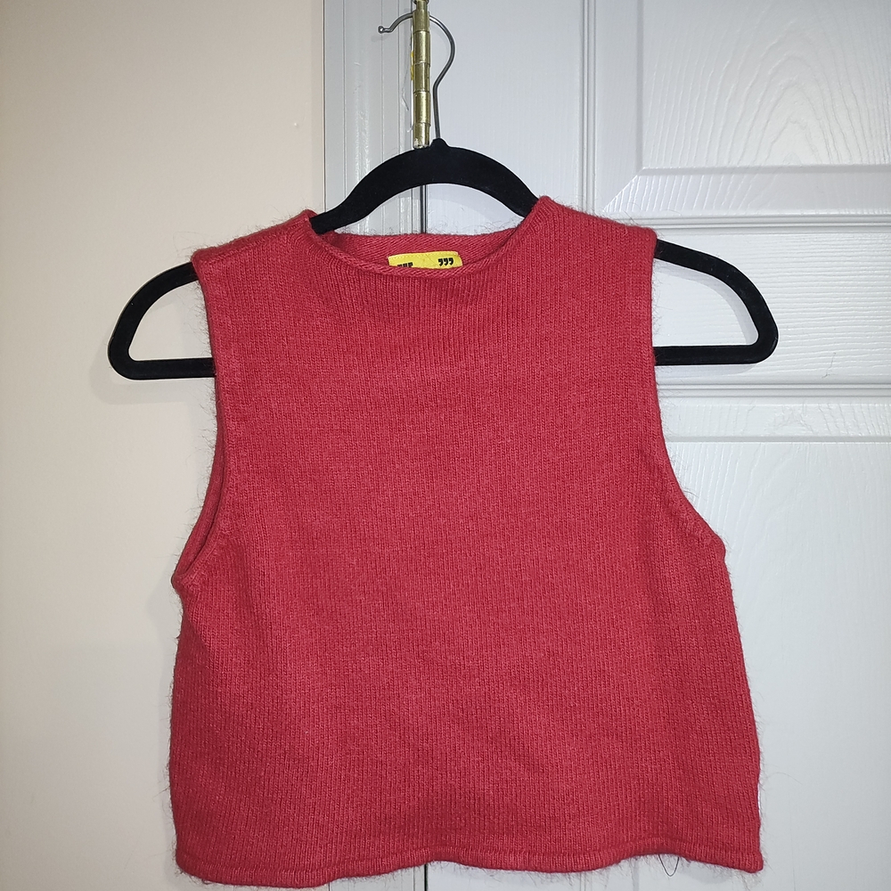 UNIF Vibrant Red Knit Crop Top